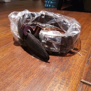 JOHNSTON MURPHY Men's 38 brown with SILVER buckle HARD TO FIND